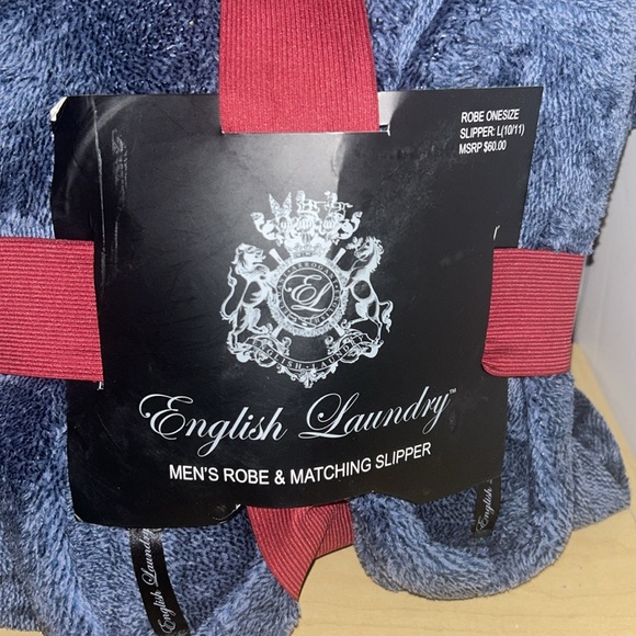 English Laundry Men’s Robe Matching Slippers size Large New - Picture 2 of 4